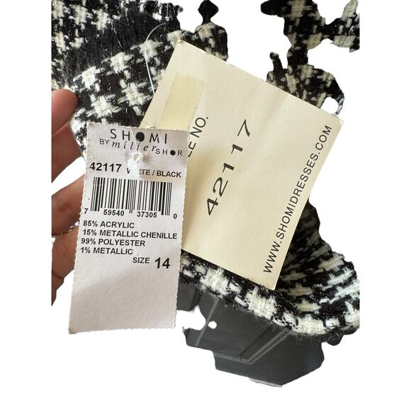 NWT Shomi Petites Houndstooth Black White Blazer Size 14 - Picture 11 of 12
